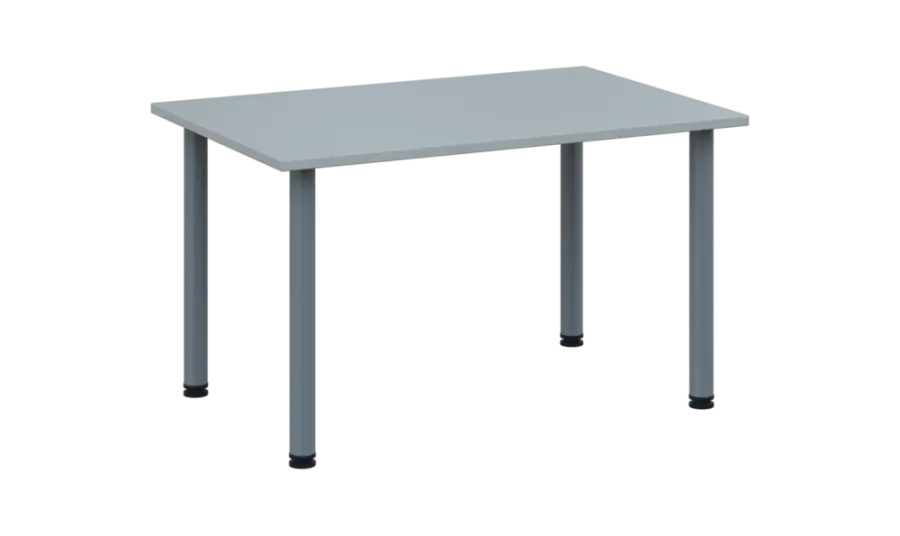 CRTR 120 jídelní stůl, kovová podnož stříbrná, deska 25 mm, 1194x800 mm, šedá